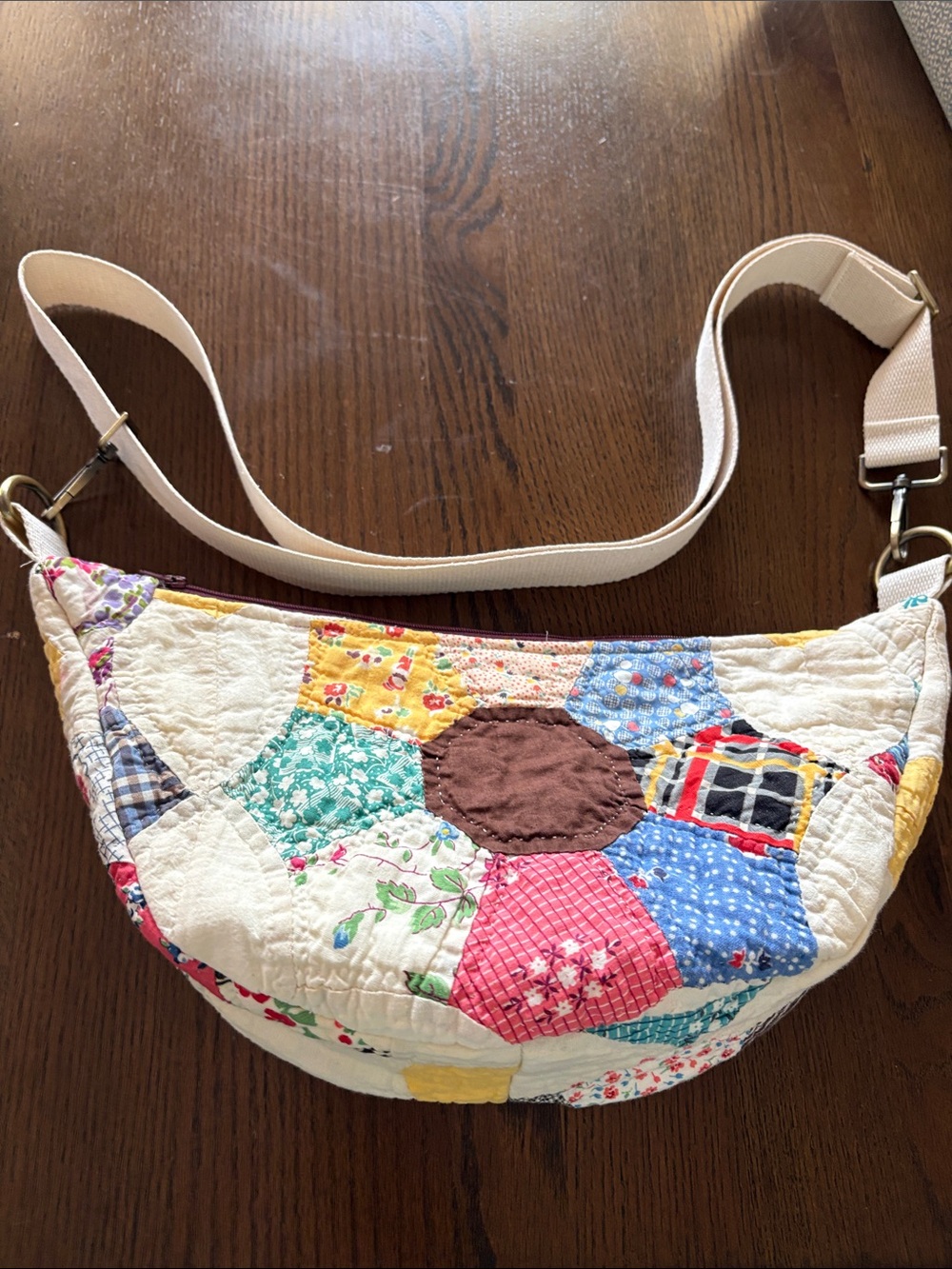 Handmade from Vintage Quilt Patchwork Crossbody/Bumbag cottage core - Picture 8 of 15